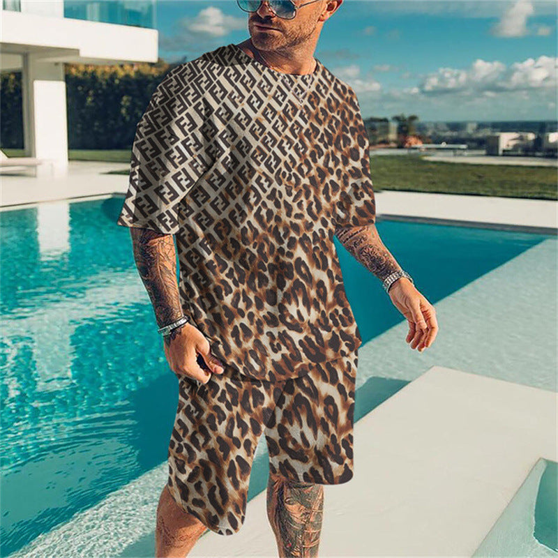 Men's 3D Printed Sports Fitness Suit - Adult Leisure Athletic Wear
