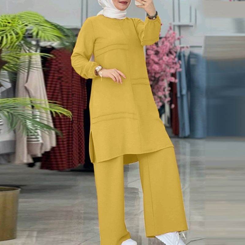 Muslim Women's Wear Solid Color Two-piece Set - Millivan supplies