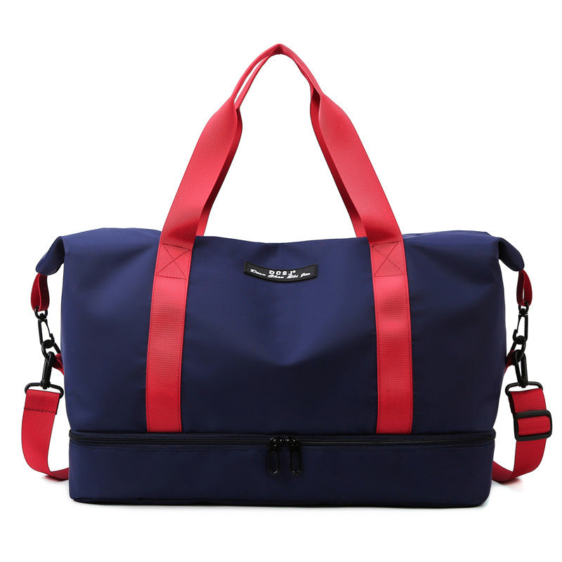 Large Capacity Waterproof Travel Duffle Bag - Women's Sports Gym Fitness Weekender with Shoe Compartment