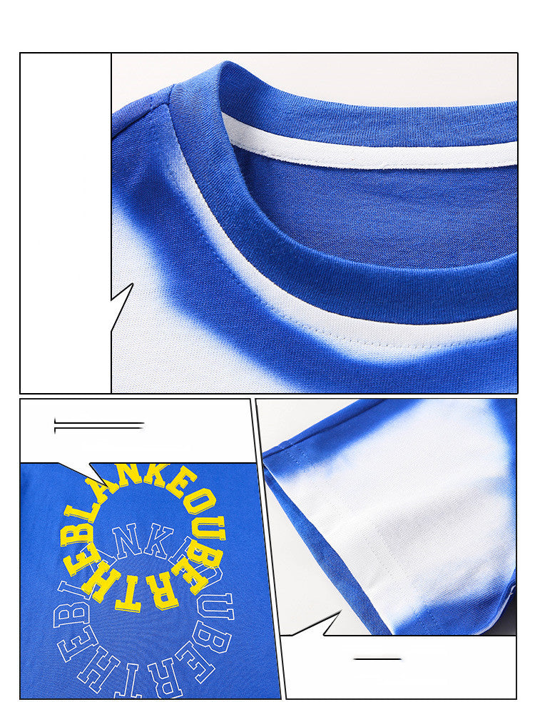 Boy's Short Sleeve Summer Suit Medium And Large Children