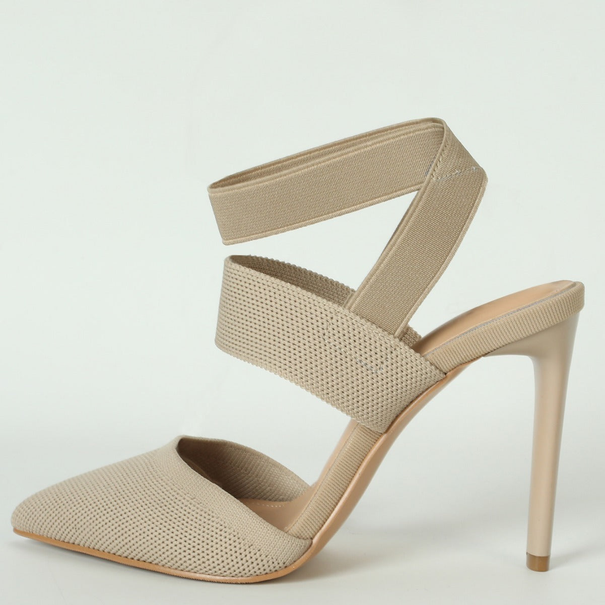 Women's Closed Toe High Heel Sandals - Adult Elastic Band Pointed Shoes