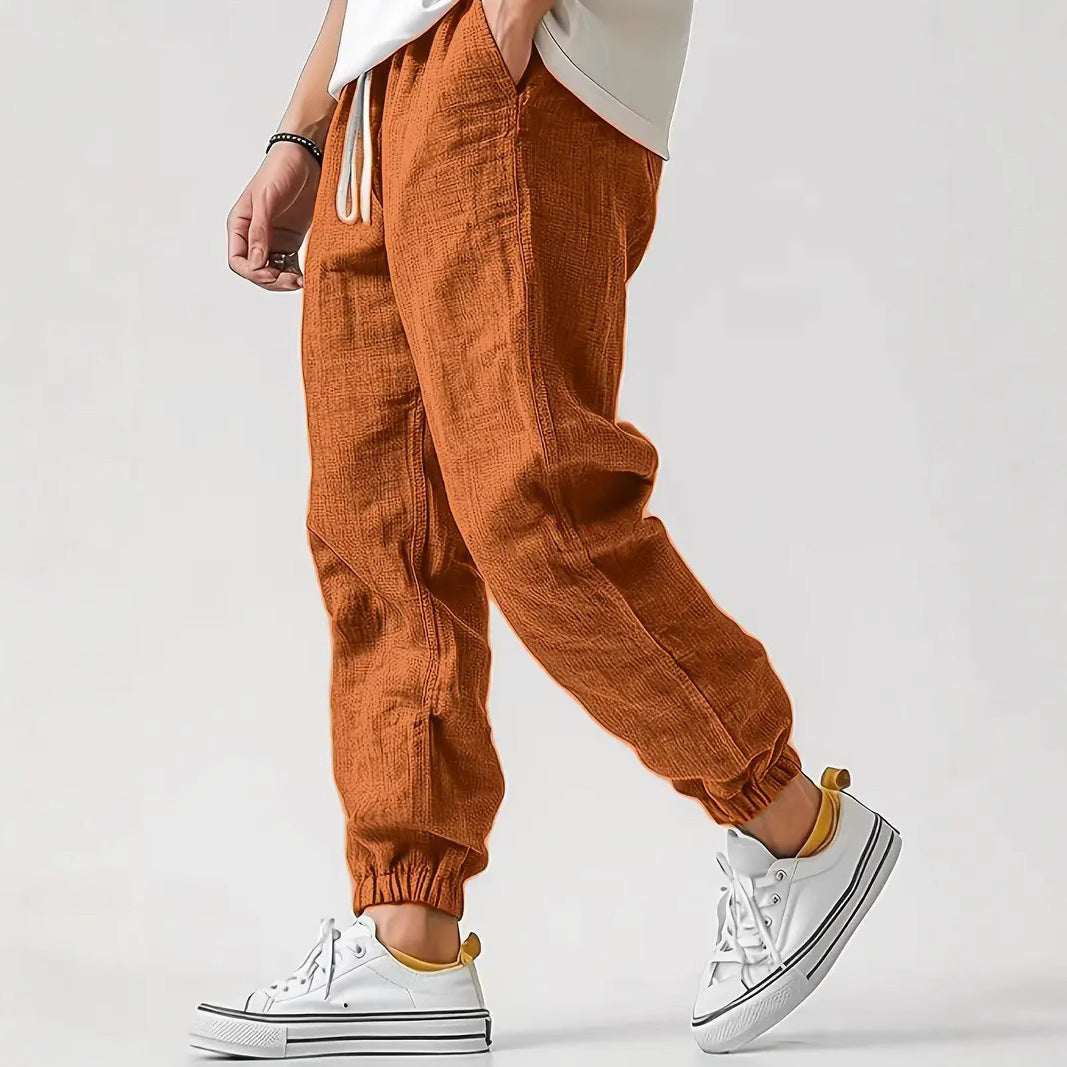 Men's Outdoor Sports Pants - Adult Slim-Fitting Ankle-Tied Athletic Pants