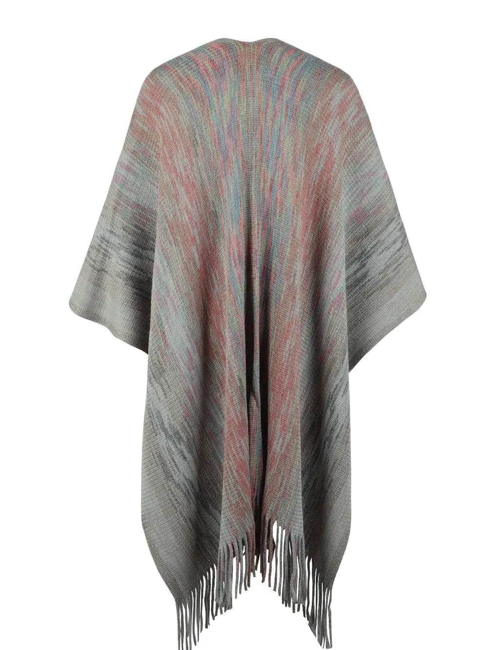 Heathered Fringe Hem Poncho - Millivan supplies