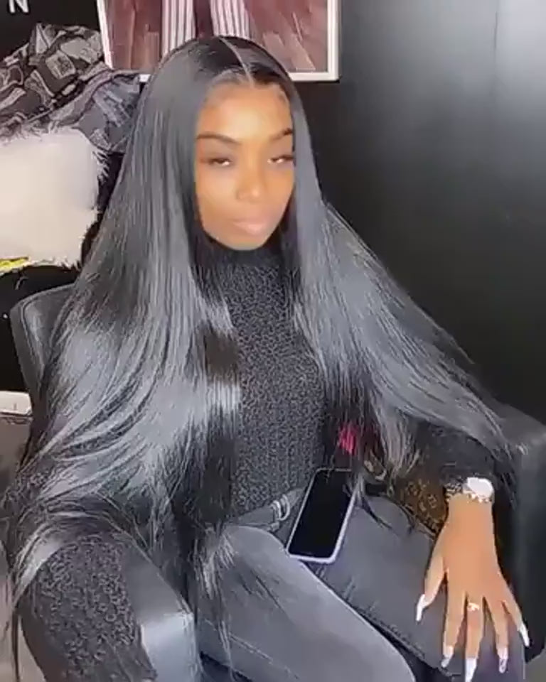 A lady wearing human hair