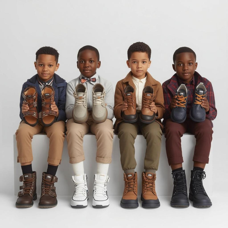  premium footwear - sneakers, dress shoes, boots, and loafers in various colors for Millivan Supplies Boys' Shoes Collection.