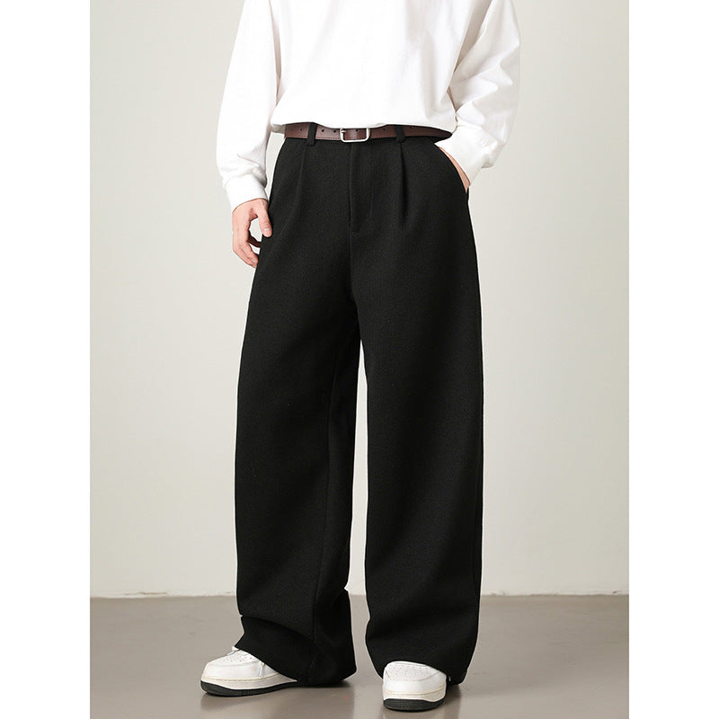 Old Money Wide-Leg Straight Trousers | Filbert Oats, Morning Mist Gray & Rock Black | M–3XL