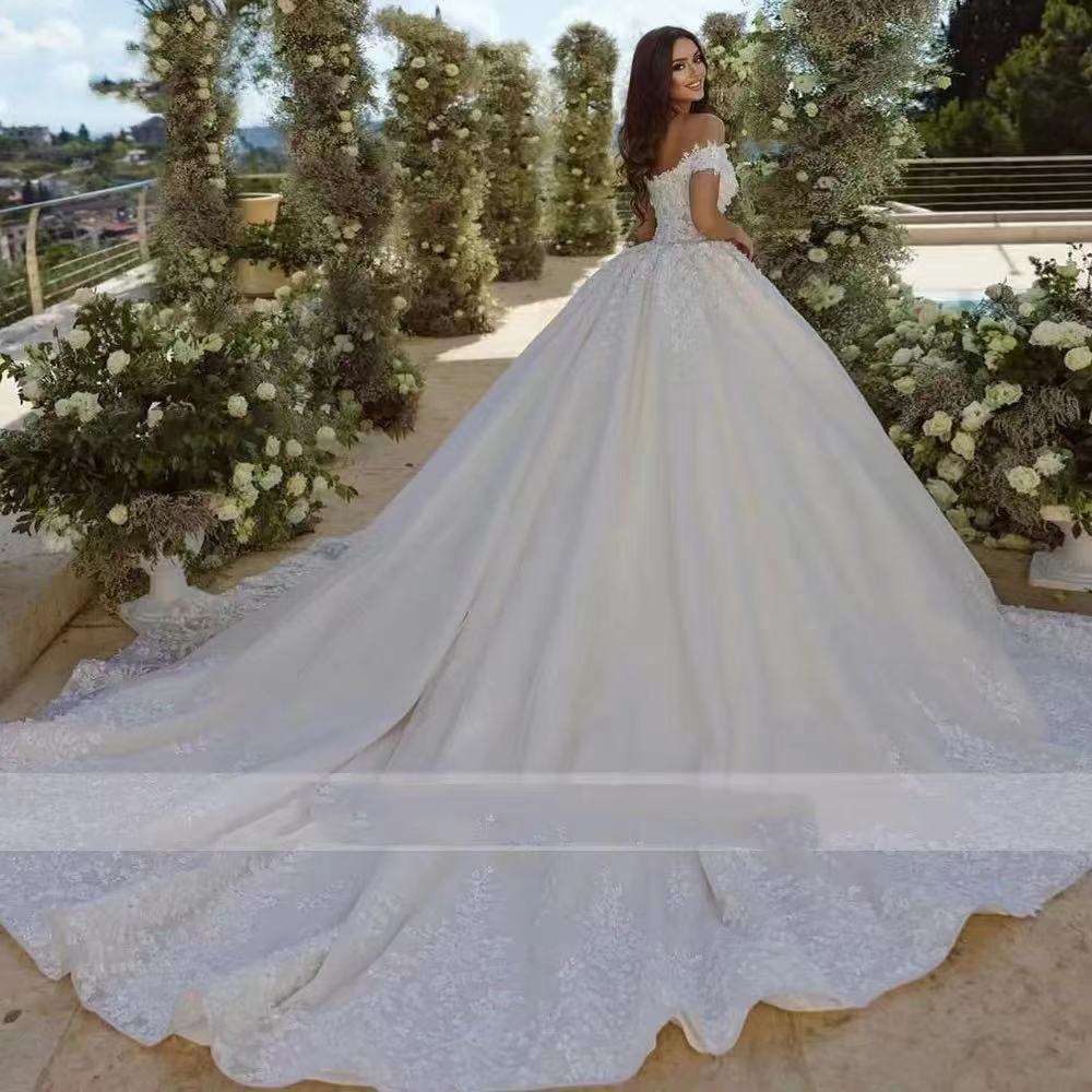 Off-Shoulder Slim Fit Wedding Dress | Ivory White | US 2–16 & 14W–26W