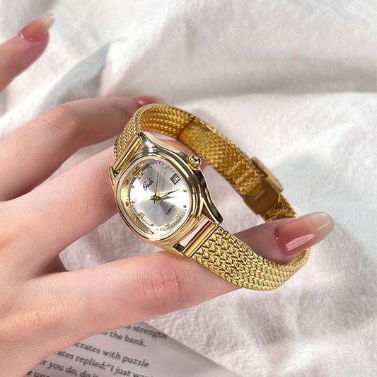 Vintage Waterproof Quartz Watch - Korean Style