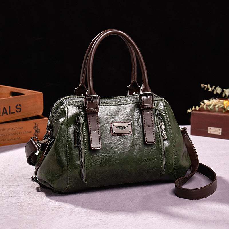Genuine Leather Crossbody Bag - Women's Shoulder Tote Handbag