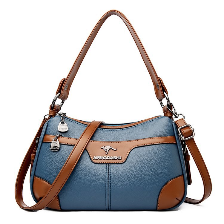 Le Contraste — Woven PU Colour-Block Shoulder Bag