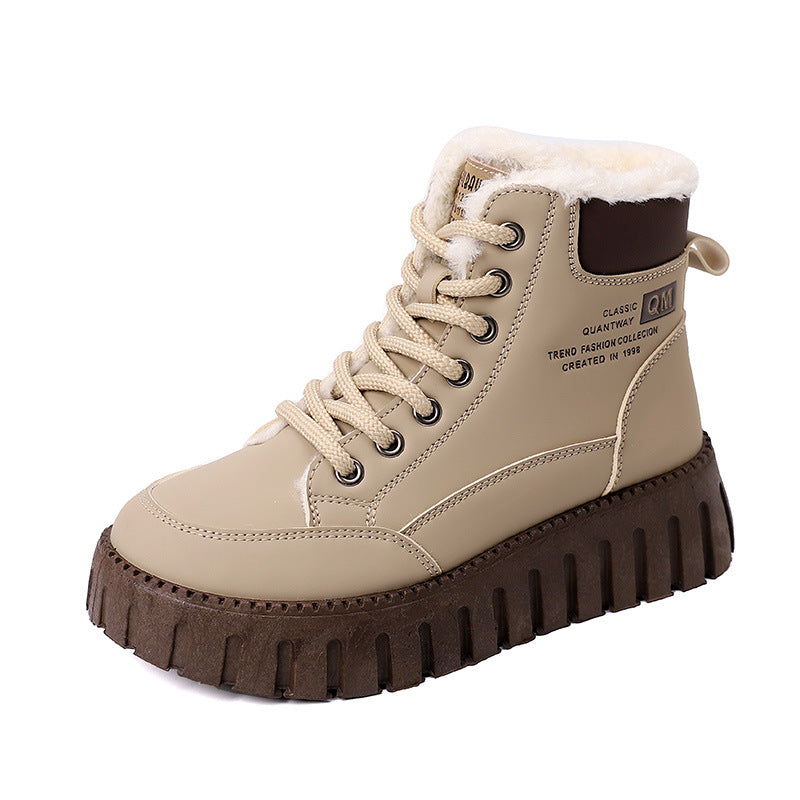 Winter Warm Fleece Lace-up Snow Boots Women