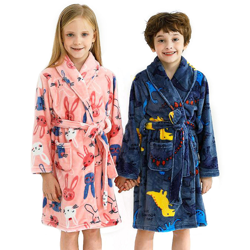 Children's Flannel Pajamas - Boys and Girls Winter Sleepwear Blue