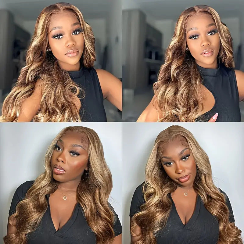 Women's Piano Color Long Curly Hair Wig - Front Lace Full Head Wig
