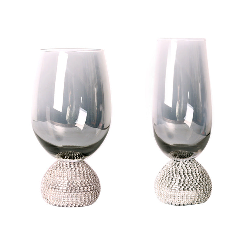 Diamond-Decorated Wine Glass - Luxury Crystal Design