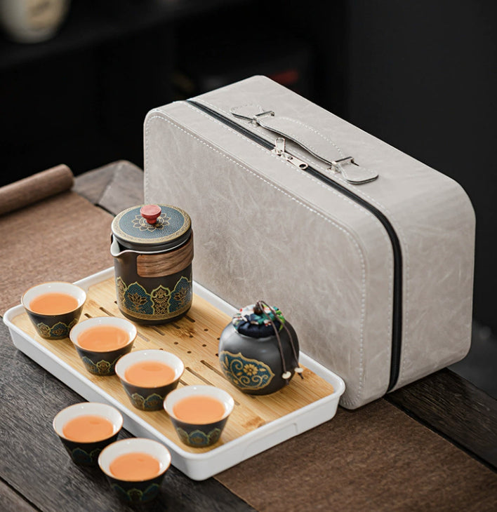 Ceramic Tea Set - One Pot Four Cups Gift Box