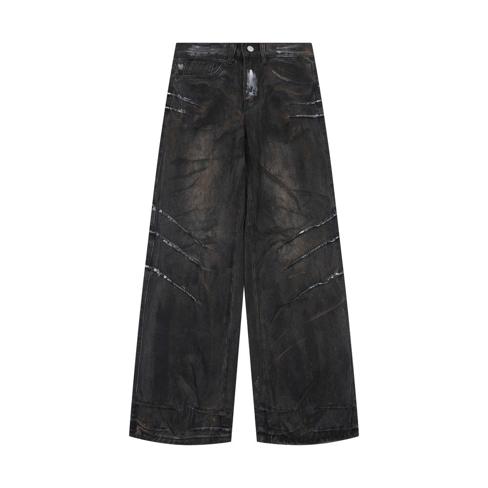 Fashion Personality Wide Leg Mopping Jeans For Men