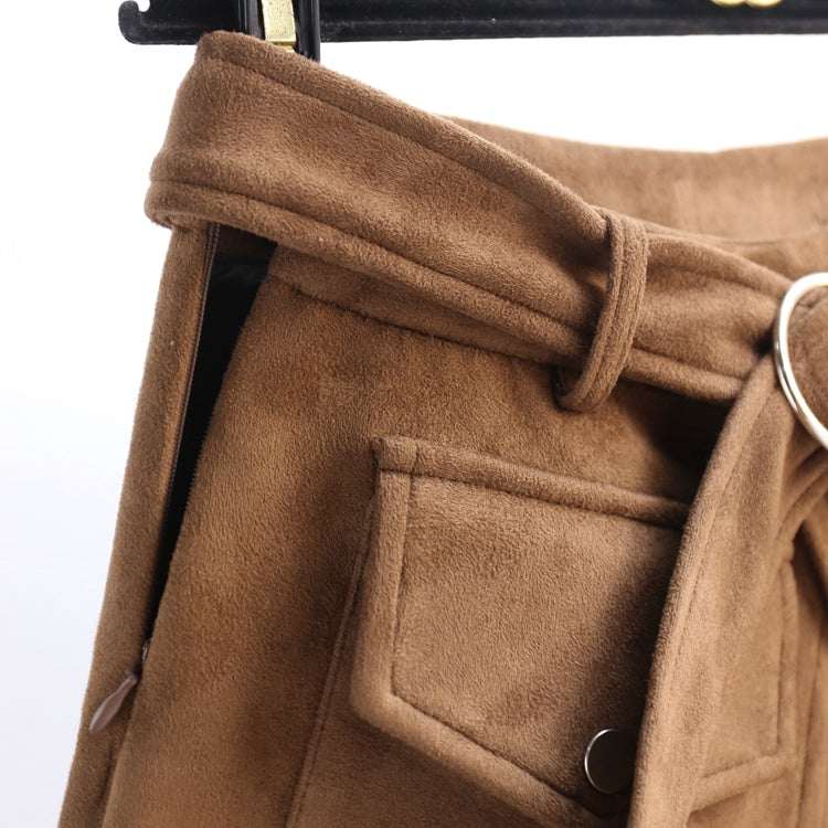 Women's Slim Suede Shorts – Deerskin Velvet High-Waist Short Pants | Army Green, Black, Brown | S–XXL