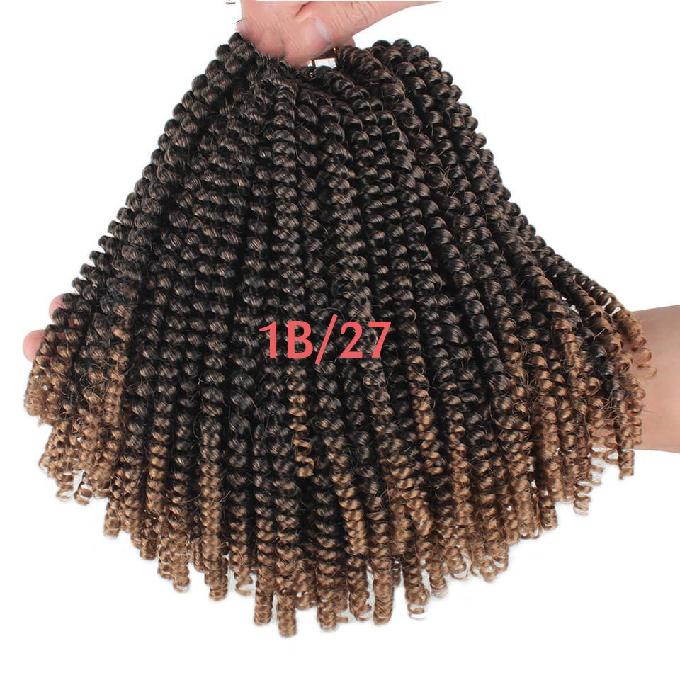 Women's 110g Chemical Fiber Hair Extensions - 8 Inches Black Color
