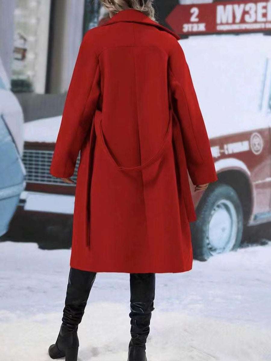Women's Double-Breasted Lapel Trench Coat With Belt | 5 Colours | S–2XL
