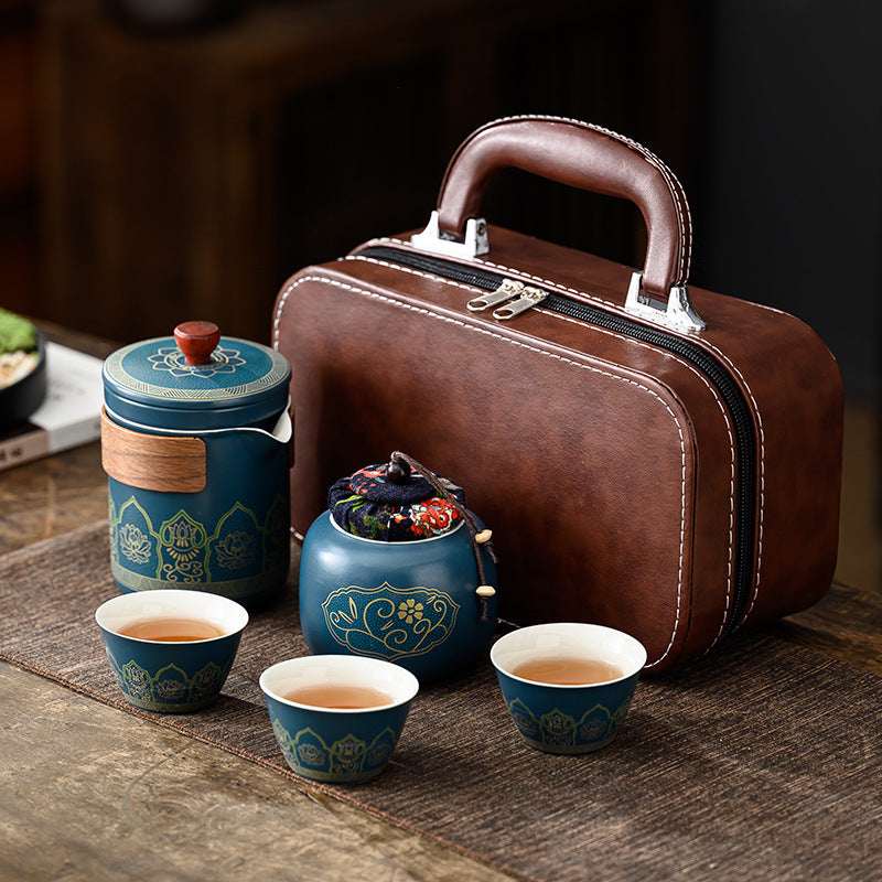 Ceramic Tea Set - One Pot Four Cups Gift Box
