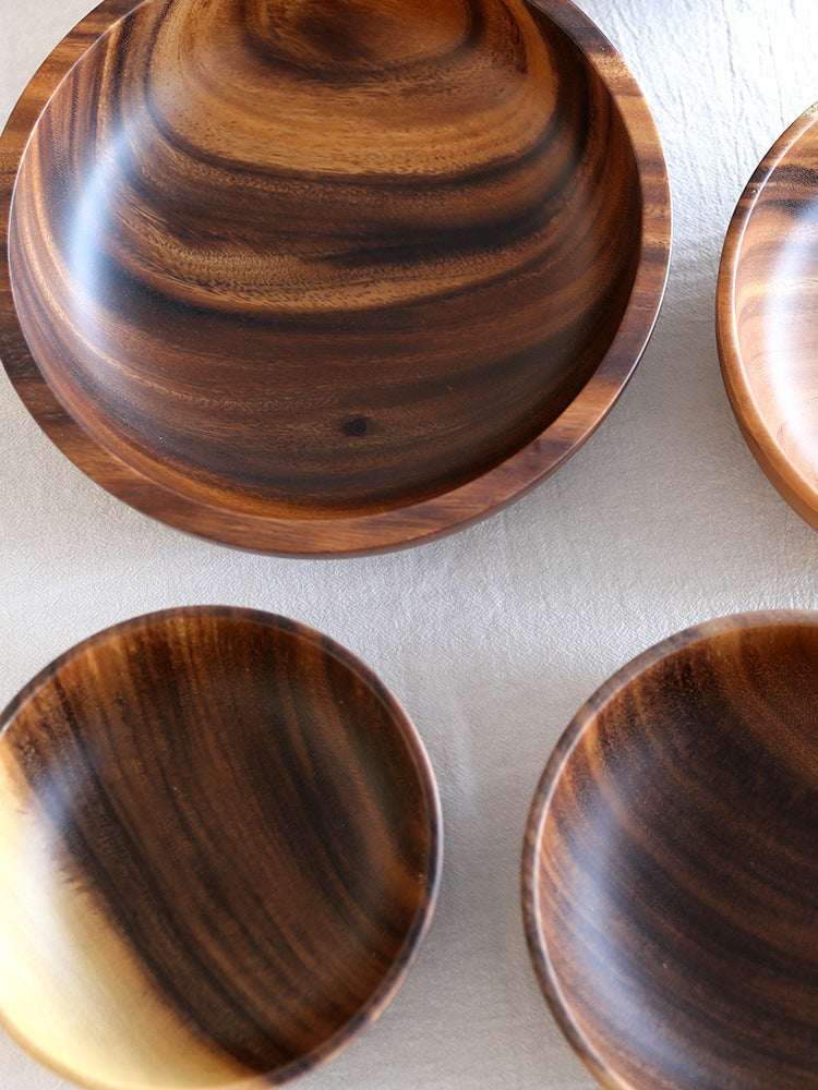 Natural Wooden Bowl - Handmade Salad & Fruit Bowl