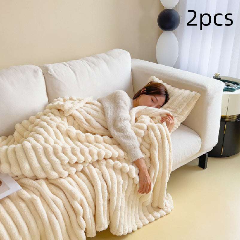 Luxury Double-Sided Velvet Blanket - Ultra Soft Rabbit Fur Throw