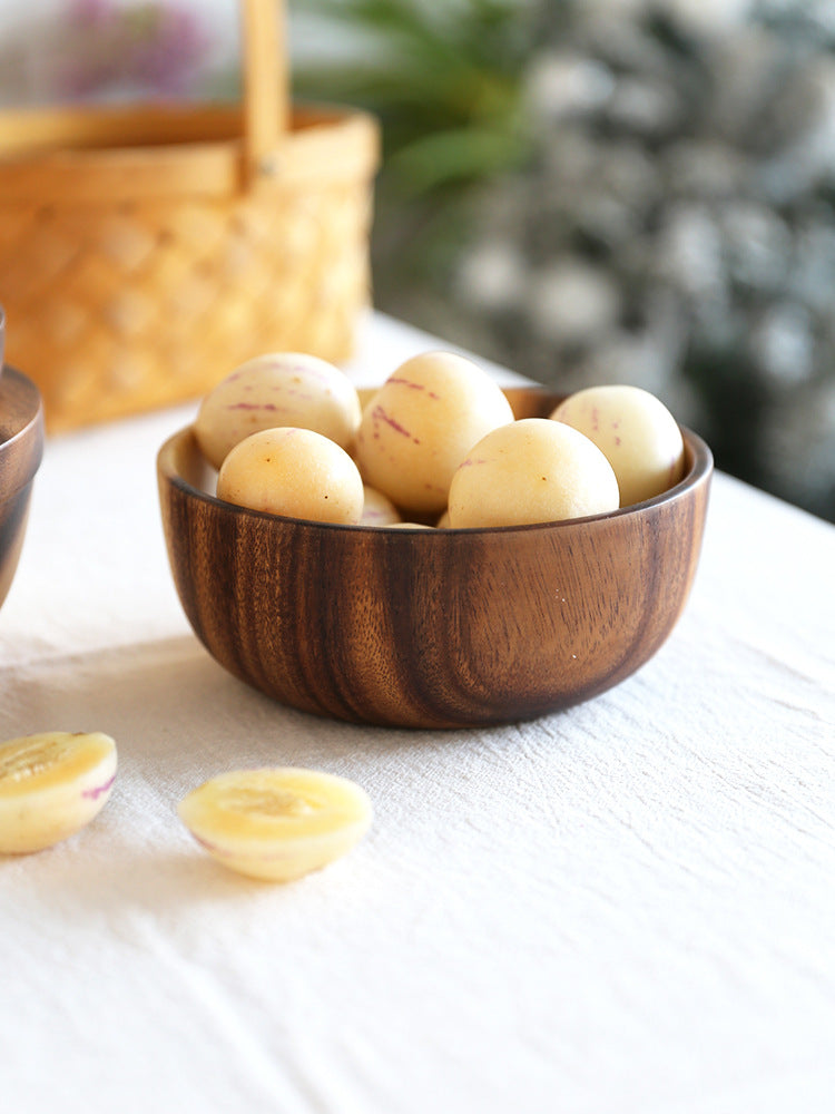 Natural Wooden Bowl - Handmade Salad & Fruit Bowl