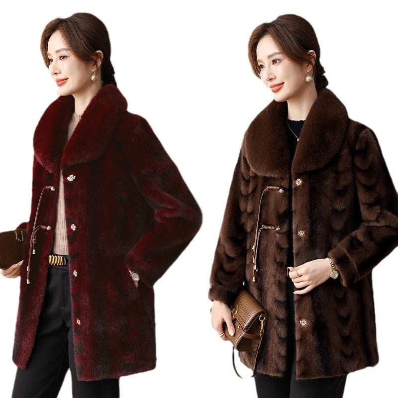 Women's Plus Size Loose Wool-Look Button Cropped Coat | 4 Colours | XL–5XL
