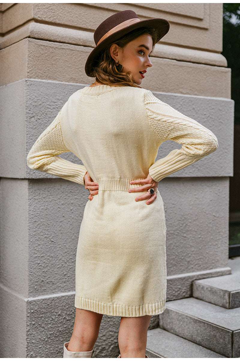 Women's Rabbit Hair Crochet Knit High-Waist A-Line Mini Dress | 6 Colours | S–XL