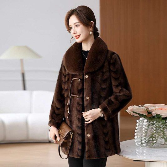 Women's Plus Size Loose Wool-Look Button Cropped Coat | 4 Colours | XL–5XL