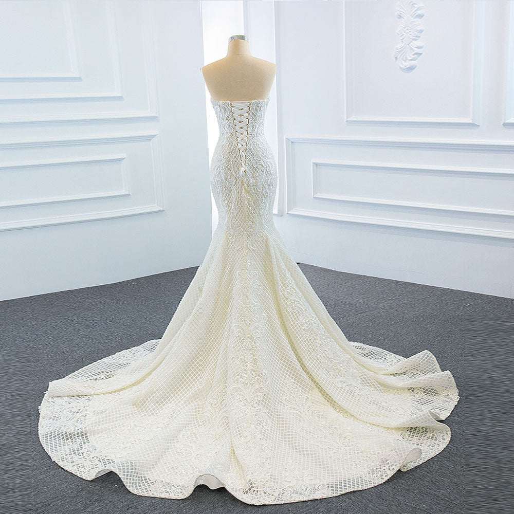 Strapless Fishtail Wedding Dress with Tube Top Overlay | White | US 2–18