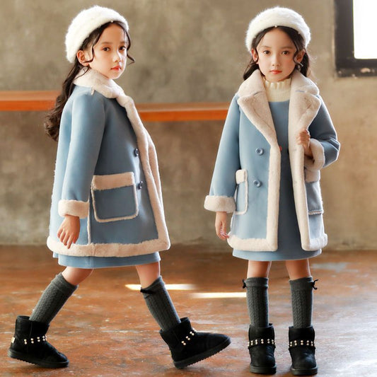 Winter Children's Clothing - Blue Color Multiple Sizes Kids Girls