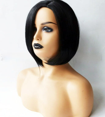 Women's Side Points Full Head Wig - Black High Temperature Fiber Multiple Parting Options