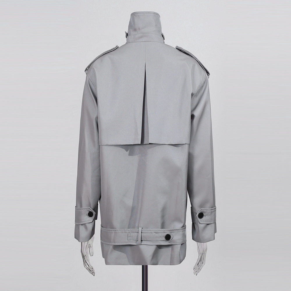 Gray jacket on a mannequin against a light gray background by millivan