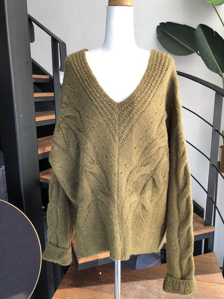 Loose, Lazy And Comfortable Medium Length Jacquard Hollow Out Sweater - Millivan supplies 