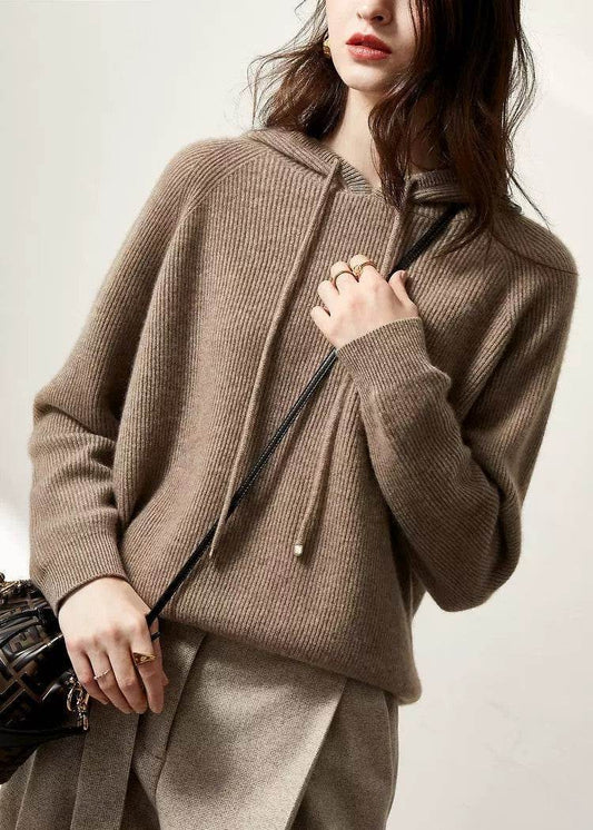 Lazy Loose Hoodie Knit Sweater With Wool Hoodie Backing - Millivan supplies 