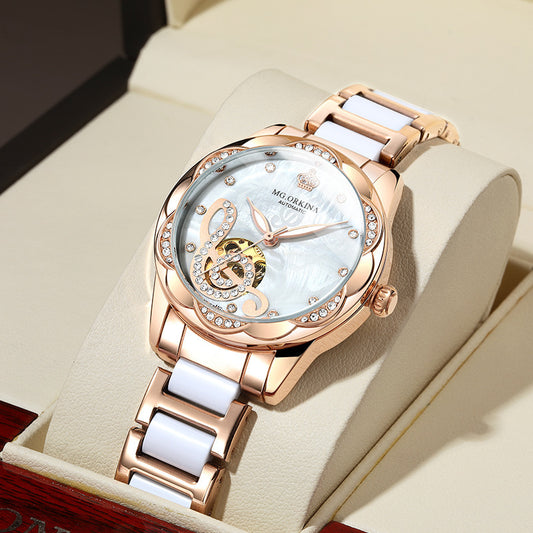 Designer Mechanical Women's Watch - Luxury Ceramic