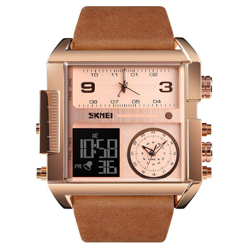 Square Large Dial Men's Business Watch - Waterproof