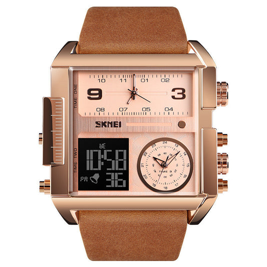 Square Large Dial Men's Business Watch - Waterproof