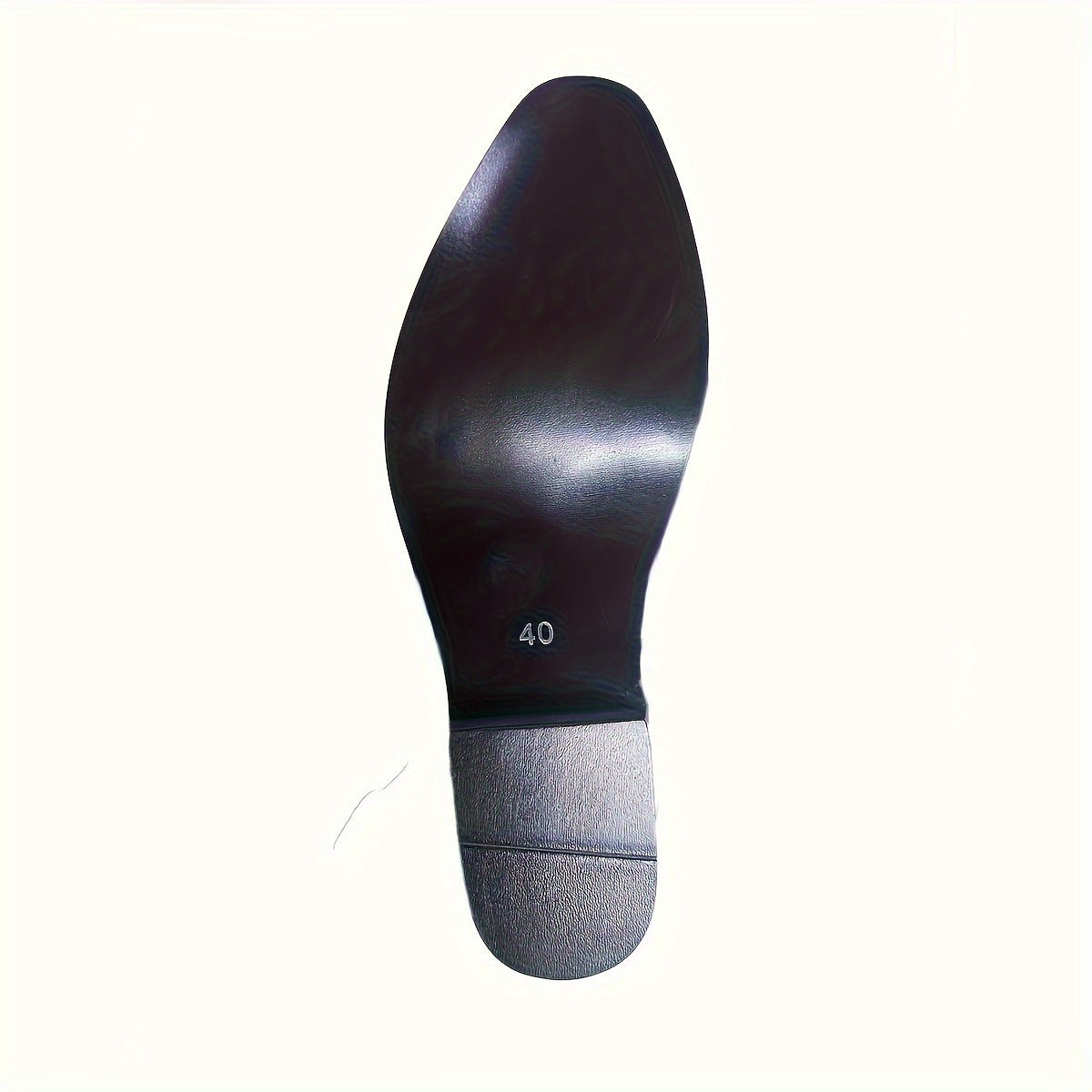 Black shoe sole with size 40 marking on a white background