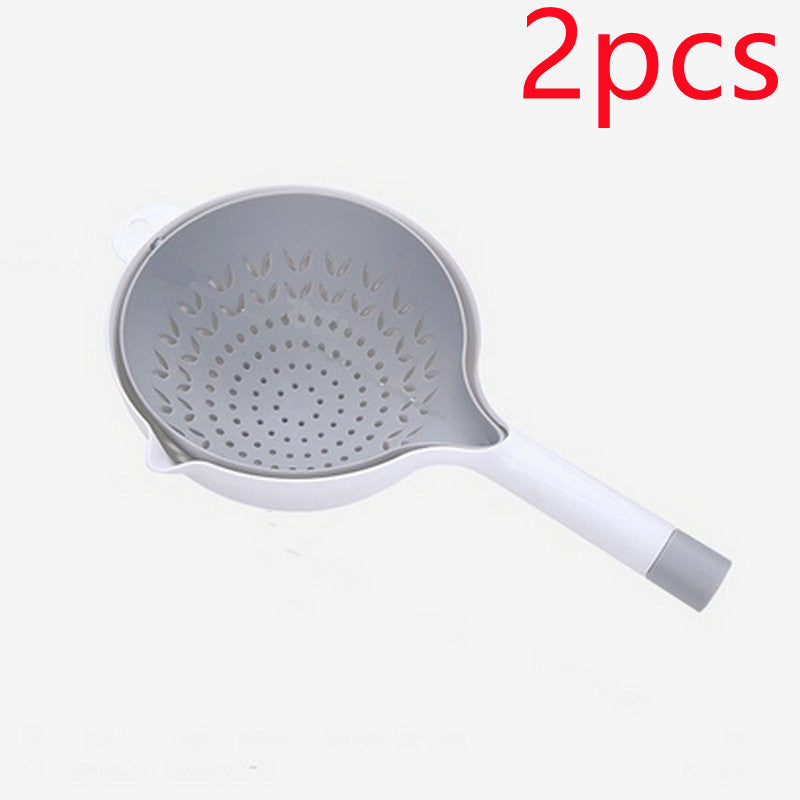 Double-layer Drain Basket Home Living Room Creative Kitchen Gadgets - Plastic 10×12.2×23cm 3 Colors