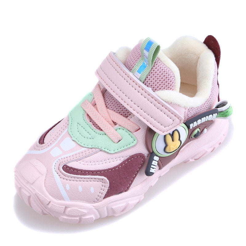 Children's Short-pile Quilted Casual Sneakers - Blue Unisex Kids Multiple Sizes