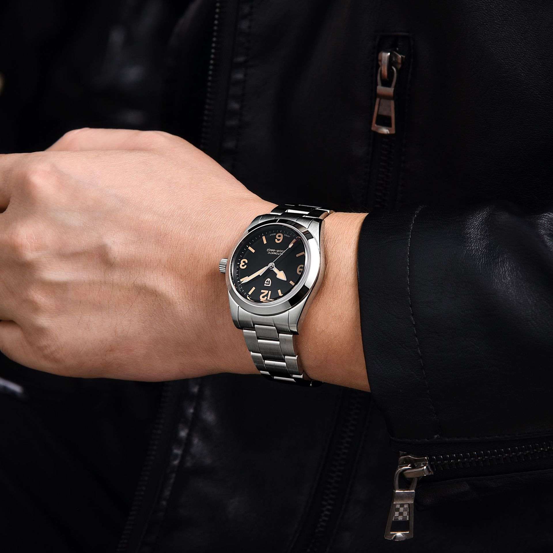 Men's Retro Automatic Mechanical Watch – NH35 Movement 200m Waterproof Stainless Steel Business Watch | Black
