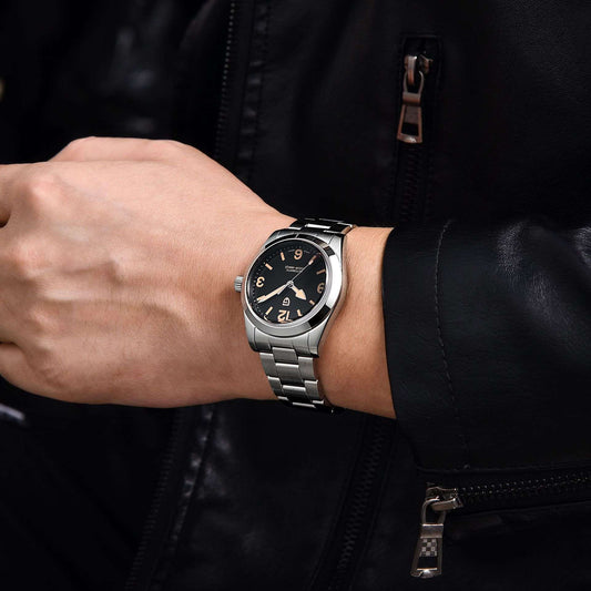 Men's Retro Automatic Mechanical Watch – NH35 Movement 200m Waterproof Stainless Steel Business Watch | Black