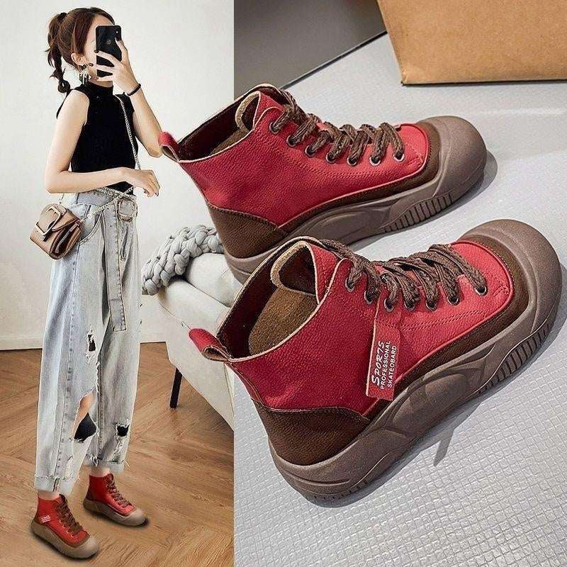Women's Retro Platform Height-Increasing Shoes - Open-Toe Casual Boots