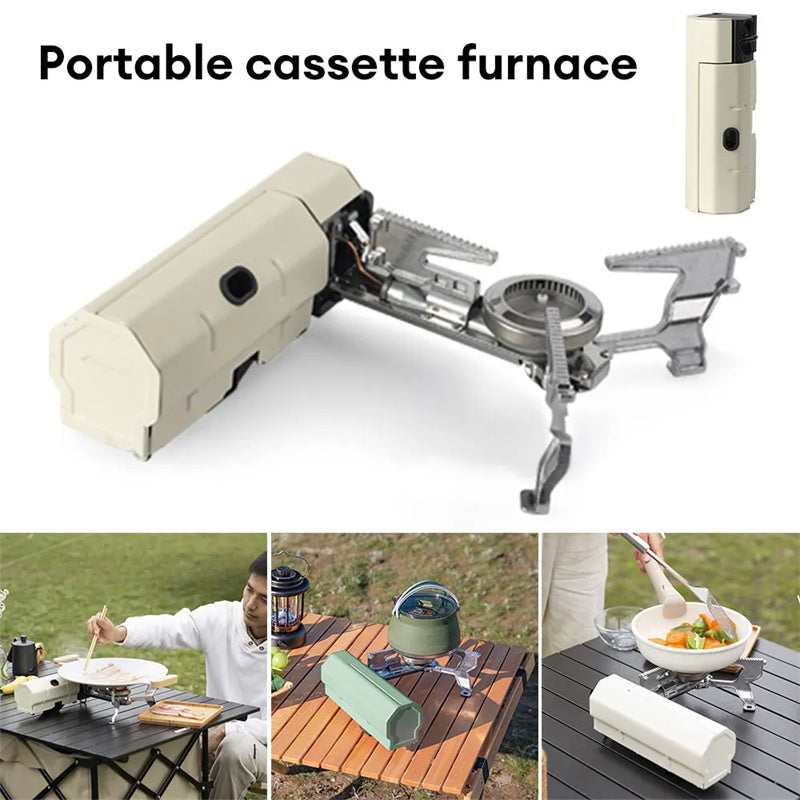 Camping Gas Stove Portable Folding Cassette Stove Outdoor Hiking BBQ Travel Cooking Grill Cooker Gas Burner - 2.6KW