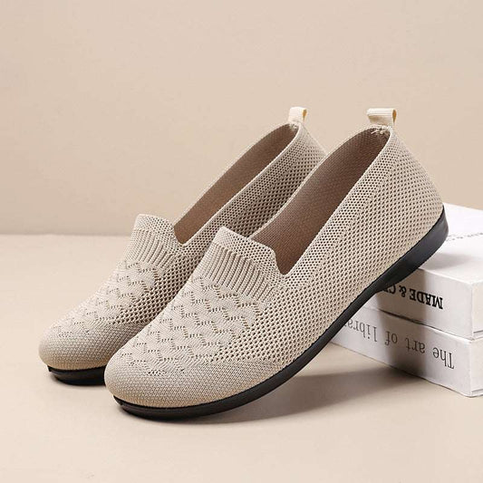 Women's Breathable Flyknit Flat Shoes - Soft Sole