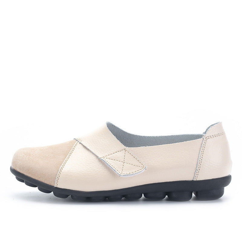 Women's Leather Patchwork Loafers - Soft Sole Flats