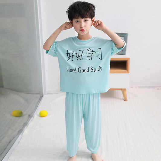 Boys' Homewear Suit Pajamas Medium And Large Children's Loose Clothes