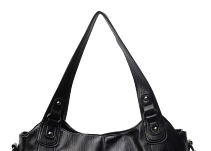Couture Retro Stitch PU Leather Shoulder Bag